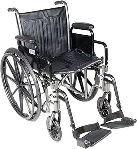Drive Medical SSP220DDA-SF Silver Sport 2 Lightweight Folding Wheelchair, Black