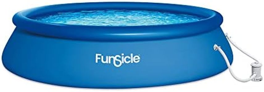 Funsicle 15ft x 36in Quickset Round Inflatable Ring Top Above Ground Round Swimming Pool with Pump and Type D Cartridge Filter
