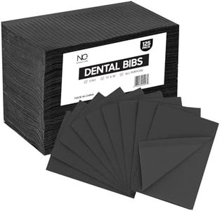 125 Pack 13"x 18" Black Dental Bibs Disposable - Soft and Waterproof Dentist Bibs Napkin for Medical Patients Dental Tray Covers, 3 Ply Disposable Dental Bibs, Tattoo Bibs & Disposable Nail Mats