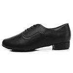DKZSYIM Men's Latin Dance Shoes Professional Ballroom Tango Waltz Performance Standard Modern Dancing Shoes,704-Black,10.5 US