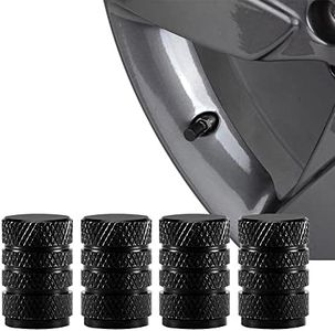 4 Pcs Tire Valve Stem Caps,Geli Aluminum Valve Covers Car Dustproof Tire Cap for Motorcycles Bikes Cars etc (Black)