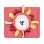 ezpz Happy Bowl - 100% Silicone Suction Bowl with Built-in Placemat for Toddlers + Preschoolers - Dishwasher Safe (Coral)