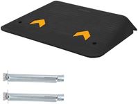 Rubber Threshold Ramp, 4" Rise Wheelchair Ramp Doorway, Recycled Rubber Power Curb Ramp Rated 33000 Lbs Load Capacity, Non-Slip Textured Surface Rubber Ramp for Wheelchair Car Scooter