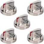 5 Pack DG64-00472A DG64-00347A Burner Knob Range Oven Dial Knobs replacement part Stainless Steel for Samsung FX510BGS FX710BGS NX58F5300SS NX58F5500SS Gas Range Replace 3447604 AP5949480 PS10058981