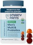 SmartyPants Organic Men’s Formula Daily Gummy Vitamins: Probiotic, Vitamin D3, Vitamin B12, Gluten Free, Zinc, Methylfolate, Omega-3, Methylcobalamin, Vegetarian, Non-GMO, 120 Count (30 Day Supply)