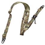 KRYDEX 1 Point / 2 Point Tactical Gun Sling Padded Combat Shooting Sling with Metal Hooks for Rifle, Airsoft, Shotgun Multicam