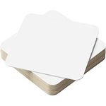 Beer Mats 25 Pack - White Cardboard Drink Coasters - 90mm x 90mm x 1mm Square for Drinks DIY Kids Arts and Crafts