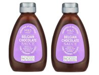 M&S Belgian Milk Chocolate Desserts Sauce 300g x 2 Pack - Perfect with Ice Cream, Sundaes and More