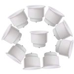 Amarine-made Recessed Plastic Cup Drink Can Holder with Drain for Boat Car Marine Rv (10 PCS, White)