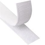 Blooven Hook and Loop Strip Tape 8 Meter Self Adhesive Sticky Back Fastening Tape 20mm Wide (20mm x 8m, White)