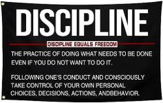 Discipline Motivational Flag 3x5 Ft Fitness Inspirational Flags for Room Guys Cool Flag for Home Gym College Dorm Man Cave Flag Motivational Wall Decor Poster Banner