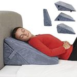 Orthowala ® - Advanced Adjustable Memory Foam Bed Wedge Pillow with Headrest Cushion I 7 Ways of Incline and Position I Helps in Acid Reflux, GERD, Snoring (Advacne Adjustable)