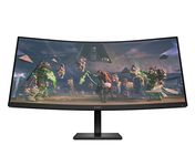 HP OMEN 34c Curved Gaming Monitor | 4'' WQHD VA 165hz | Gaming Console Compatible | 2x HDMI 2.0 | 1x DisplayPort 1.4 | AMD FreeSync Premium | Dual Speakers | Tilt & height adjustments | VESA Mountable