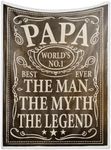 INNObeta Papa Gifts for Grandpa, Throw Blanket for Grandfather, Presents from Granddaughters Grandsons for Christmas, Birthday, Father's Day - 128 x 154 cm The Man The Myth The Legend