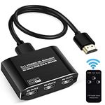 4K@60HZ HDMI Switch with Remote, Aluminum 4K HDMI Switch 3 in 1 out, HDMI Switcher Support 4K@60Hz, 3D, 1080P, HDCP 2.2, HDMI2.0, HDR, 18.5Gbps with 1.2m HDMI Cable