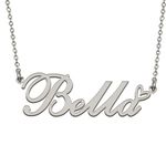 HUAN XUN Stainless Steel Heart Pendant Name Necklace Personalized Made Gifts for My Mother Bella