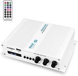 Pyle Home Marine Car Amplifier - 4-Channel Compact 400 Watt RMS 4 OHM Full Range Monoblock Stereo & Waterproof - Wireless Bluetooth Receiver Audio Speaker w/ LCD Digital Screen (PFMRA450BW)