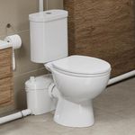 SUPERFLO Upflush Toilet for Basement with 600W Macerating Toilet System & Silent Toilet Pump for Macerator Toilet, Sink & Tub（Include Extension Pipe）