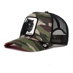 Goorin Bros. The Farm Core Unisex Adjustable Mesh Snapback Trucker Hat, Camo The Panther, One Size