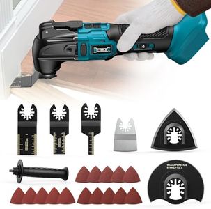 Cordless Oscillating Tool for Makita 18V Battery, 6 Variable Speed Brushless-Motor Tool, Oscillating multi tool kit for Cutting Wood Drywall Nails Remove Grout & Sanding(Battery Not Included)