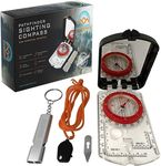 Outdoor Guardian Pathfinder Camping and Hiking Compass - Camping Accessories, Orienteering Compass with Clinometer, Adjustable Declination and LED, Survival Gear and Equipment, Camping Gifts