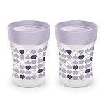 NUK Flow Control Sip Trainer Cups, Baby Cups for 9+ Months, Purple, 10 oz, 2 Pack