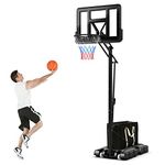 Giantex Portable Basketball Hoop Outdoor - 8-10Ft Height Adjustable Basketball Stand System for Youth Adult Kids with 44" Backboard, 2 Wheels, Fillable Base, Indoor Outdoor Basketball Goal