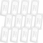 12 Pieces 1/3 Size Food Pan Lids Polycarbonate Universal Handled Notched Food Pan Lid Clear Food Pan Covers with Handle for Restaurant Commercial Food Container Storage