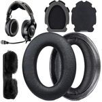 JULONGCR A20 Ear Cushion Replacement Ear Pads A10 Earpads Aviation Headset Cover Headband OEM Compatible with Bose A20/A10 Aviation Headset X. (Black)