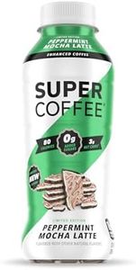 Super Coffee, Iced Keto Coffee (0g Added Sugar, 10g Protein, 70 Calories) [Peppermint Mocha Latte] 12 Fl Oz, 12 Pack | Iced Coffee, Protein Coffee Drinks - LactoseFree, GlutenFree