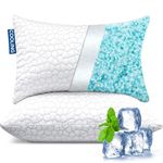 Cooling Bed Pillows for Sleeping 2 Pack Queen Size Shredded Memory Foam Pillows with Adjustable Loft,Bed Pillows for Back Side Stomach Sleepers Queen Shredded Memory Foam Bed Pillow