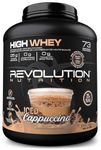 Revolution Nutrition, High Whey, Protein Powder, Whey Isolate, Superior Formula, Gluten Free, Lean Muscle Mass For Men & Women, 25g of Protein Per Scoop, 2.7kg, 73 Servings (Iced Cappuccino, 6 Pound)