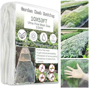 Garden Netting,10x53Ft Ultra Fine Mesh Netting Protection Plant Cover,Insect Netting for Garden,Reusable Barrier Protection Mesh for Protect Vegetables Plants Fruits Flowers Crops from Animals