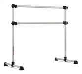 Vita Vibe BD48 Prodigy Series Portable Double Freestanding Ballet Barre, Stretch/Dance Bar, 4-Feet Silver