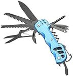 Multi-Tool Pocket Knife, Kiislee Swiss Style Keychain Knife for Outdoor Survival, Camping, Fishing, Hunting Hiking (Bule)