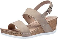 Jeossy Women's 36 Wedge Sandals Nude Open Toe Platform Ankle Strap Ladies Sandal Size 6(DJY836 Nude 06)