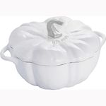 Staub Cast Iron 3.5-qt Pumpkin Cocotte with Stainless Steel Knob - White