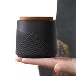 NS Online Black Small urn Ashes Keepsake - Decorative Ceramic Small urn ​for Human Ashes， Adult Memorial Tiny urn Funeral Cremation Urn-Qnty 1