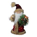 Kurt Adler 10-Light Burgundy and Brown Santa Treetop, 10-Inch