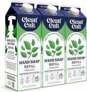 Cleancult Liquid Hand Soap Refill - Fresh Basil - Moisturizes Dry & Sensitive Skin - Made with Aloe Vera & Essential Oils - Eco Friendly - Paper-Based Packaging - 32 oz/3 Pack