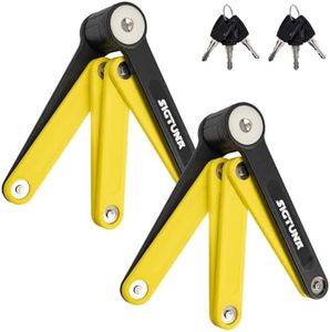 Sigtuna Folding Bike Lock 2 Pack, Hardened Steel 8mm Folding Lock Heavy Duty Anti Theft with Easy Mounting, Bicycle Lock with Anti-Scratch Coating for Bicycle, Electric Bike, Outdoor Equipments-Yellow
