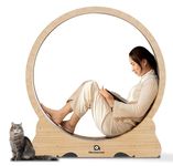 Naviconvex Cat Wheel 43.3 inch XL Cat Wheel for Indoor Cats,Cat Exercise Wheel with Carpeted Runway,Cat Treadmill,Cat Running Wheel,Cat Gift for Cat Lovers,Best Cat toys for Kitty's Weight Loss&Health