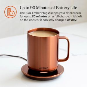 Ember Smart Mug 2 – 10oz Temperature Control Mug, Copper