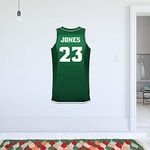 Personalised Basketball Jersey Name Wall Sticker Bedroom Art Decal Mural Kids (60cm Height x 30cm Width)