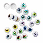 GraceAngie 12 Pairs 18mm Safety Human Eyes Half Round Acrylic Hollow Eyeballs Doll Bear Eyes for Art Dolls Sculptures Props Puppets Jewelry Making