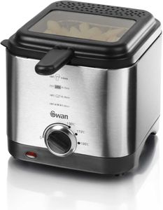 Swan 1.5L Stainless Steel Deep Fryer – Viewing Window, Easy Clean, Silver