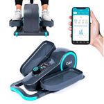 Cubii Go Aqua – Under Desk Elliptical Trainer, Pedal Exerciser, with Illuminated LCD Fitness Tracker Screen, Adjustable Resistance, Home Fitness, Built-in Wheels and Handle