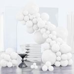 PartyWoo White Balloons 152pcs Diff