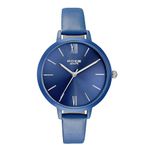 Sonata Poze Quartz Analog Blue Dial Leather Strap Watch for Women-SP80075KL02W