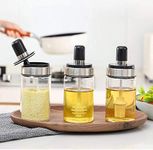 Meetzone Borosilicate Glass Jar, Pickle Jar, Honey Jar, Oil Dispenser, 3 Different Jars With Basting Brush, Spice Spoon, Honey Dipper - 300 Ml (3Ps - Brush, Spoon, Honey Jar) - Multicolor